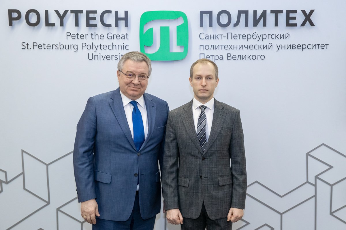 Andrei Rudskoi Rector of SPbPU, Academician of the RAS and Vadim Smirnov, referent of the Office of the President of the Russian Federation for Interregional and Cultural Relations with Foreign Countries