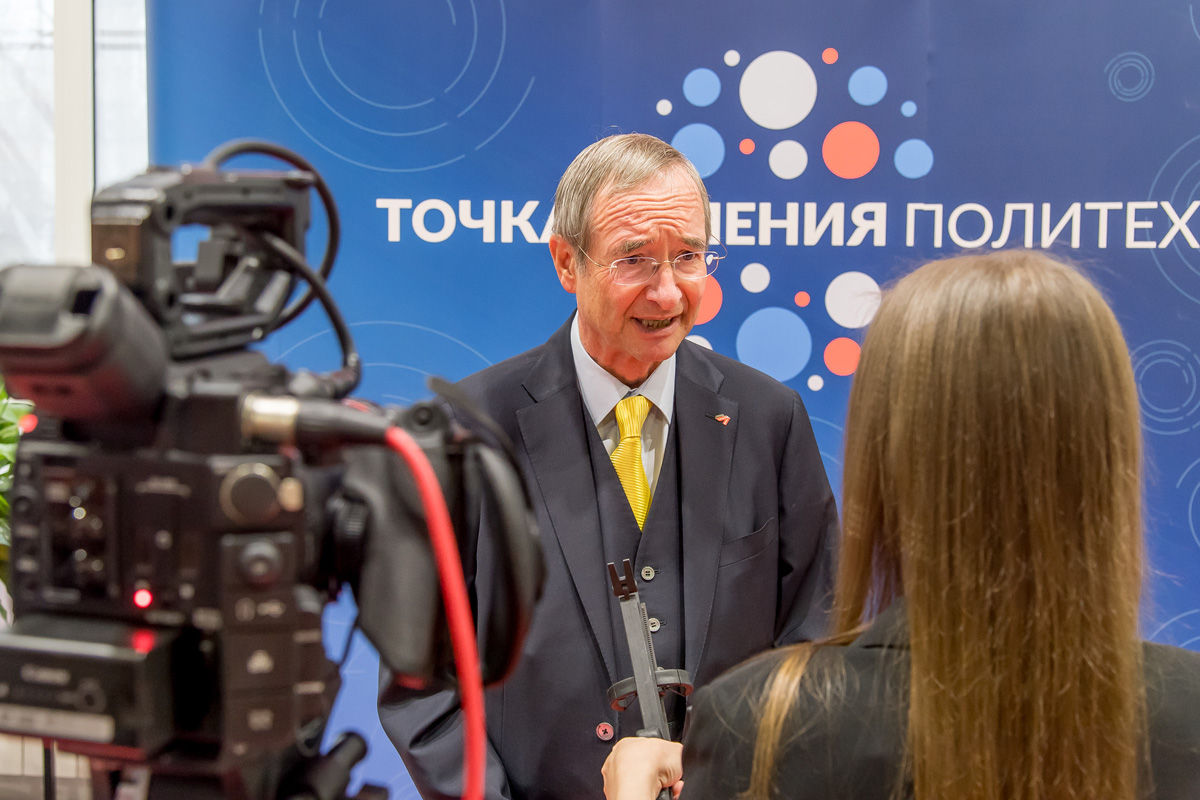 Honorary President of the Federal Chamber of Economics of Austria Dr.  Christoph Leitl delivered a lecture at the Boiling Point of SPbPU