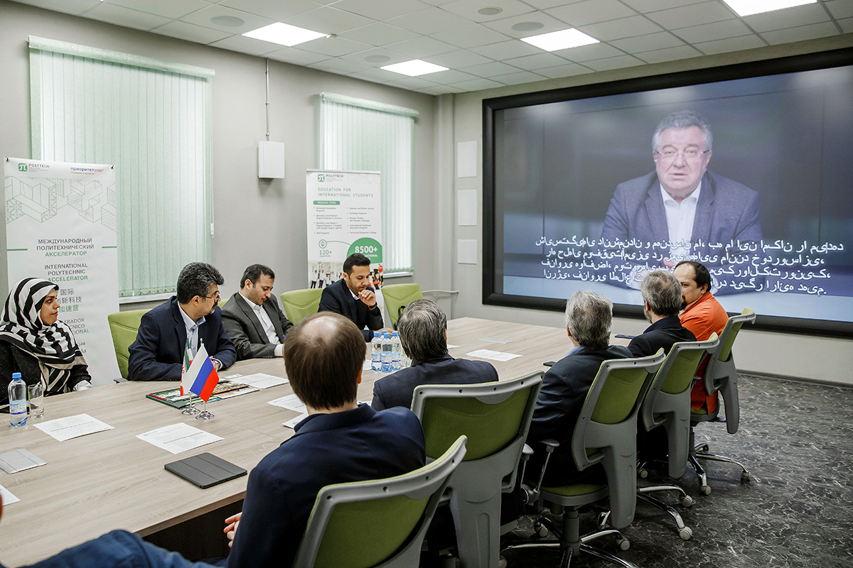 Rector of the University, Academician of the Russian Academy of Sciences Andrei Rudskoi addressed the honored guests with a video welcome speech 