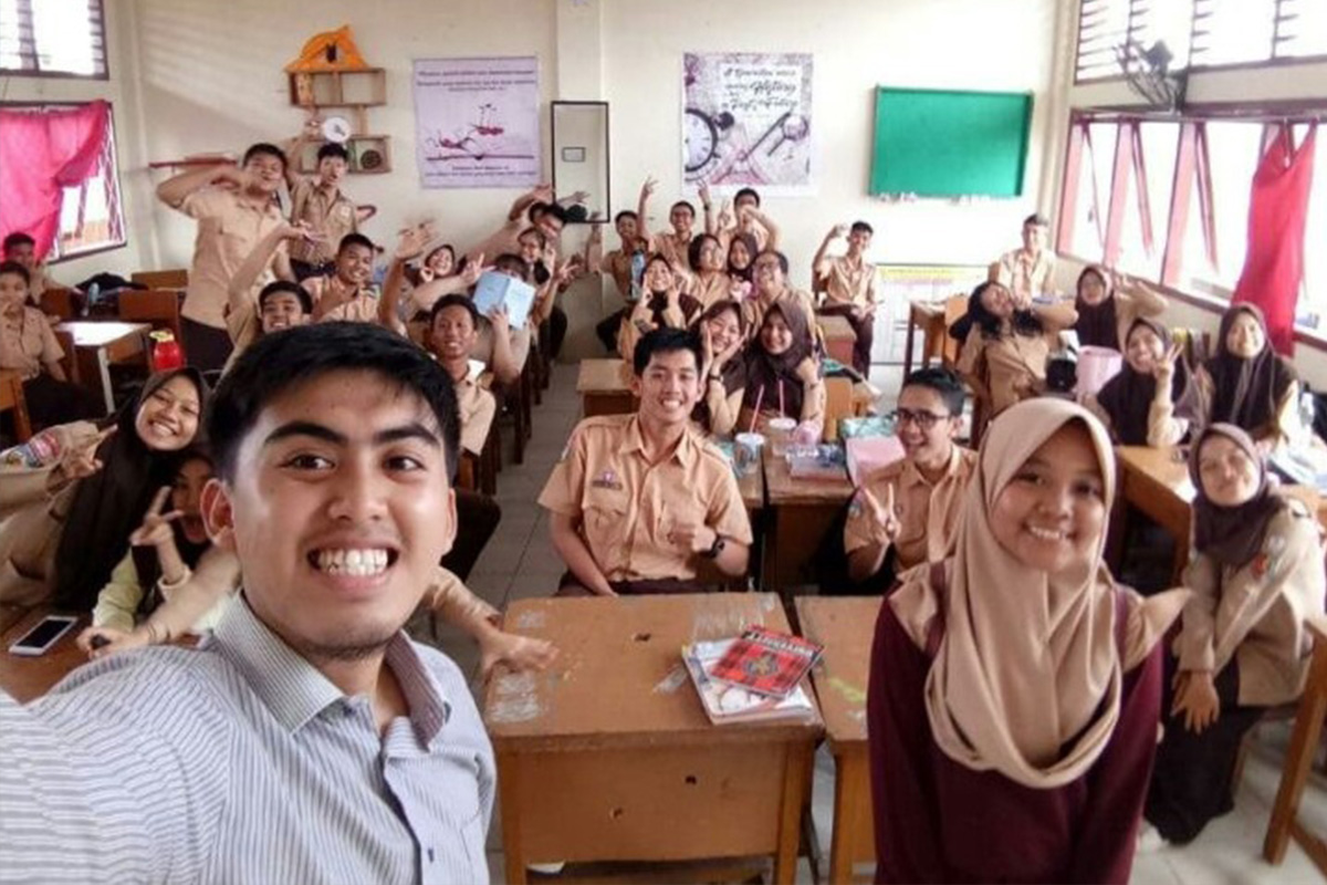 While visiting a school in Indonesia to talk about scholarship opportunities at Russian universities 
