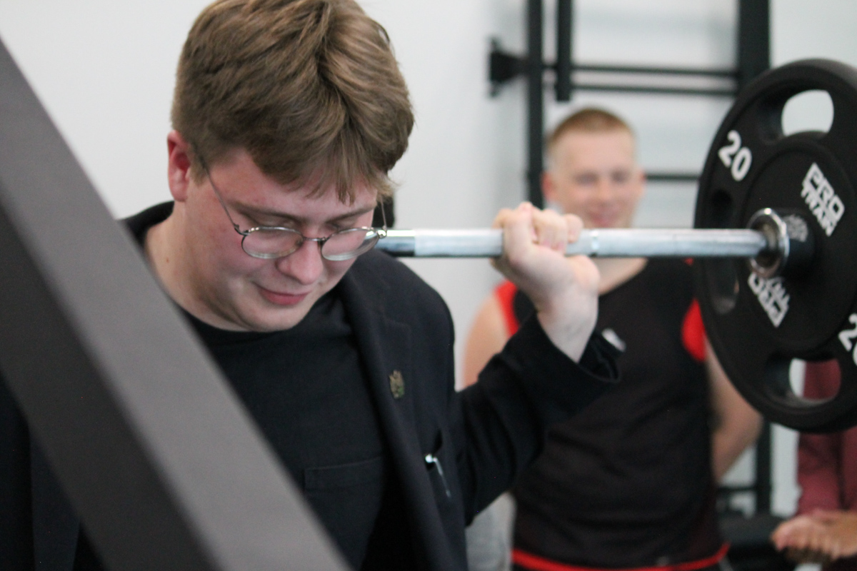 The guests immediately tried out the exercise equipment
