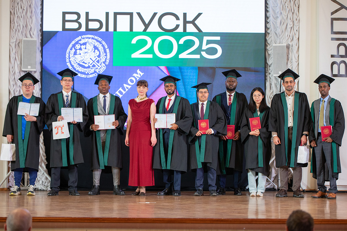 Godwin received a red Master’s degree diploma 