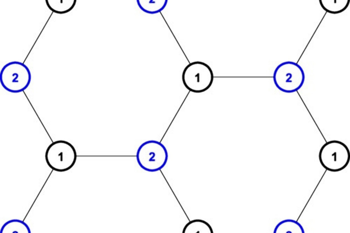 Two-dimensional hexagonal lattice decomposed into two sublattices 